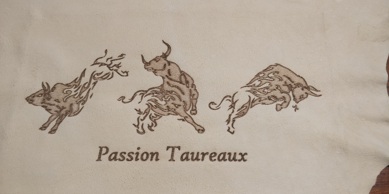 Passion Taureaux sur peau de Chamois — miniature 3